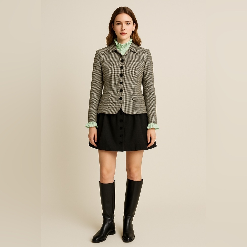 Vintage Equestrian Schoolboy Academia Silk Wool Breeches Jacket Retro Size 4 🇺🇸